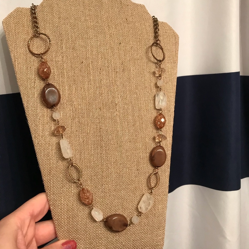 Cute gold, brown and rose necklace